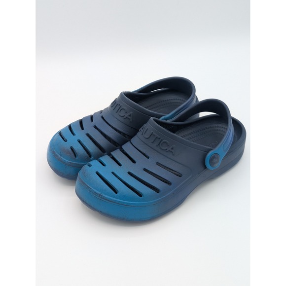 Nautica Other - Nautica Kids Clogs Size 2 Navy Blue Water Shoes Slip On Beach Rubber